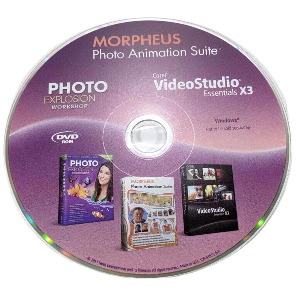 Morpheus Photo Animation Suite Video Studio Essentials X3 Software Disk Windows